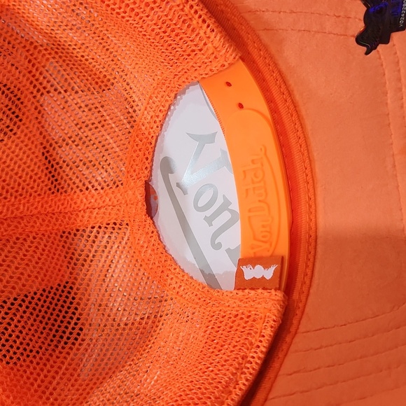 ??️Von Dutch?️ Neon Orange Velvet Trucker Unisex  Hat
